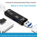 10PCS*5 in 1 USB 3.0 Type C / USB / Micro USB SD TF Memory Card Reader OTG Adapt