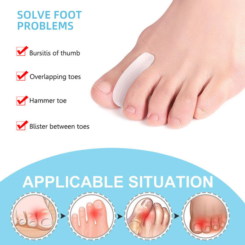 Toe Separator Silicone Hallux Valgus Corrector Bunion Adjuster Pain Relief Ca