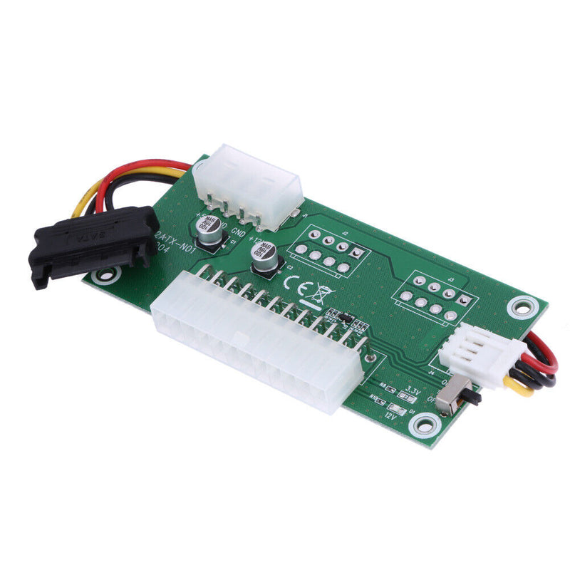 1Pcs PC Desktop ATX 24-Pin Dual PSU Power Synchronous Start Extension Cable for