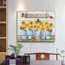 Canvas Painted Oil Paint By Numbers Flower Letters DIY Modern Bedroom Wall Art