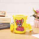 Round Messenger Strap Insulated Bottle Protective Bag (Yellow Pekingese)