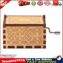 Wooden Carved Retro Hand Crank Music Box You Are My Sunshine Music Box (A) Newly