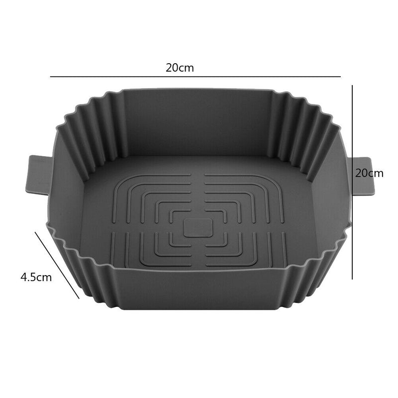 Silicone Air Fryers Tray Non-stick Disk Square Replacement Grill Pan Accessor