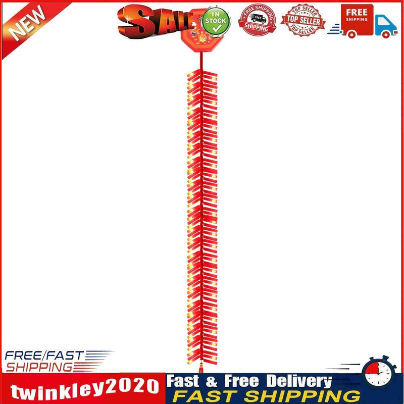 92LED 1.35m Electronic Firecracker Lamp with Sound AC220V LED String Light Newly