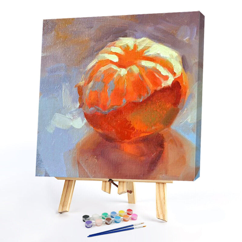 Oil Paint By Numbers Orange Frameless Picture Craft Kit for Home Living Room