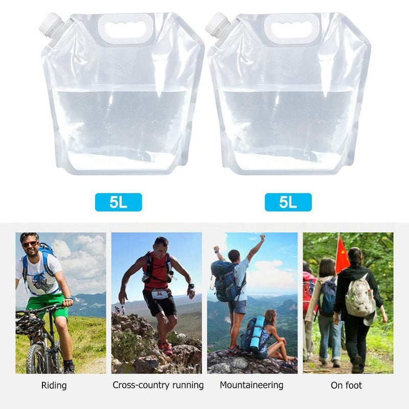 PVC Transparent Water Storage Container Collapsible Water Bags (5 + 5L) Newly