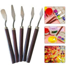 5pcs Steel Artist Oil Painting Palette Tool Set Spatula Paint Art Kit K2U2
