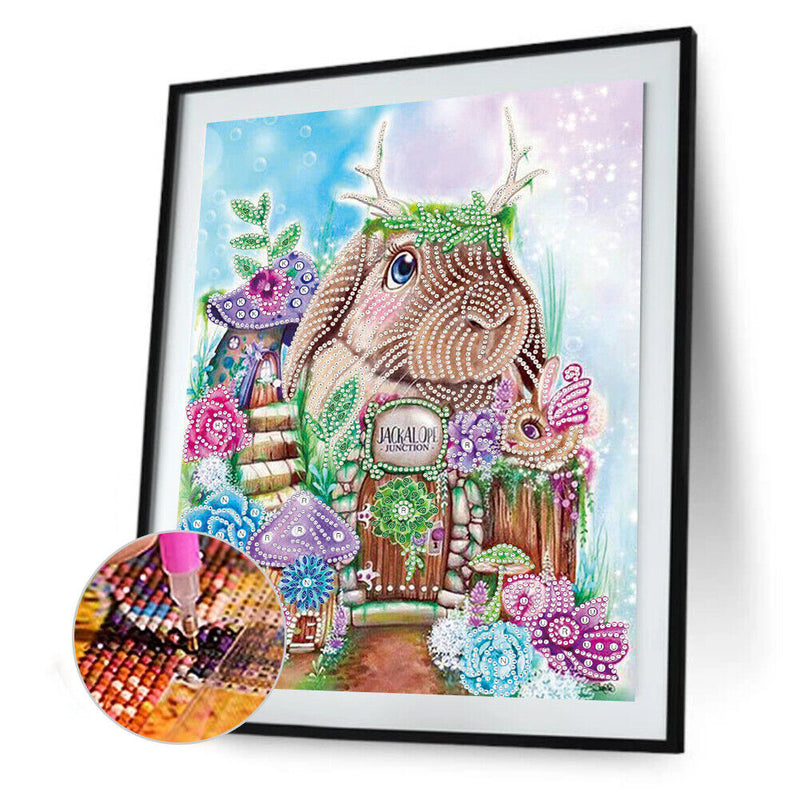 5D DIY Rabbit Partial Special Shape Drill Diamond Painting Picture (YX305) Newly