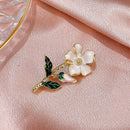 Alloy Gardenia Brooch Suit Shirt Collar Luxury Spike Design Pins for Women