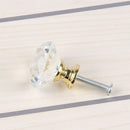 Cupboard Pulls Door Knobs Crystal Glass Knobs Diamond Shape Pull Handle