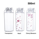 Water Drinking Transparent Milk Box Sport Water Bottle Drinking Cup Drink Jug