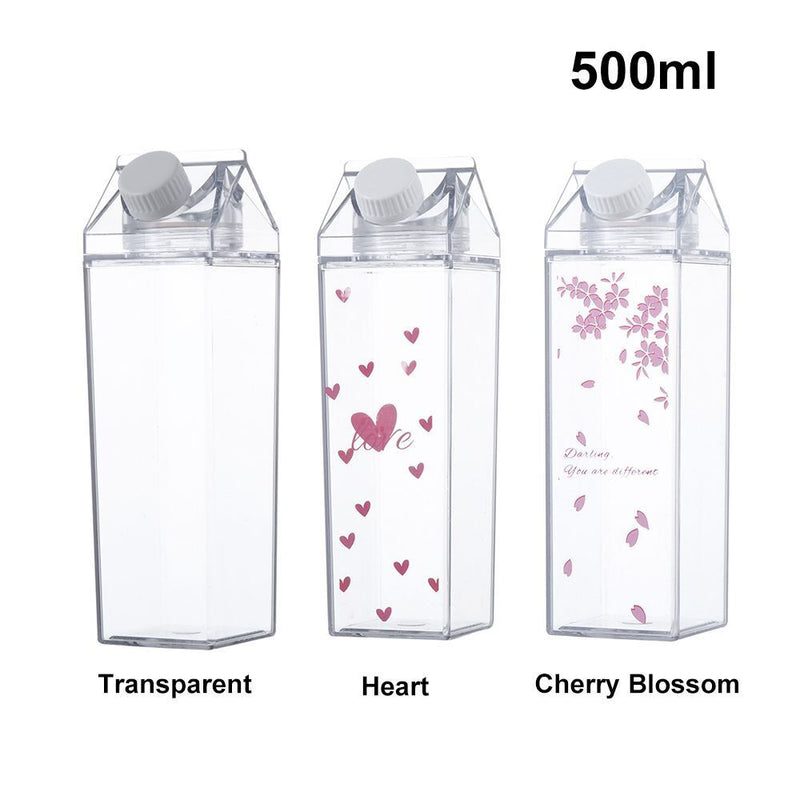Water Drinking Transparent Milk Box Sport Water Bottle Drinking Cup Drink Jug