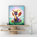Cartoon Dinosaur DIY Full Drill Painting Round Diamond Drawing Rhinestone Gift