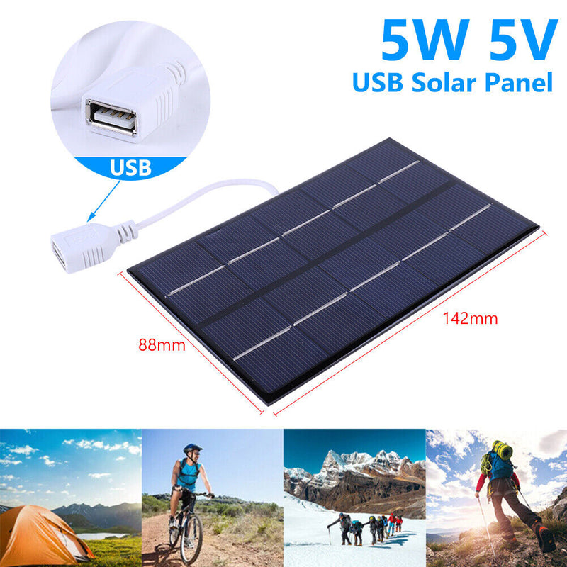 USB Solar Panel 5W 5V DIY Solar Charger 88x142mm for 3-5V Battery/Mobile Ph