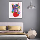 Partial Round Crystal Drill Colorful Cat Diamond Painting Draw Kit (KA302) Newly