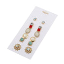 6 Pairs Earrings Set Rhinestone Geometric Round Mixed Ear Stud Women Jewelry