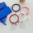 Hanging Ring Phone Silicone Chain Anti-Lost Lanyard Bracelet (Clear White)