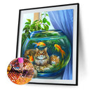 5D DIY Diamond Painting Aquarium Cat Full Round Drill Mosaic Art Picture Kits