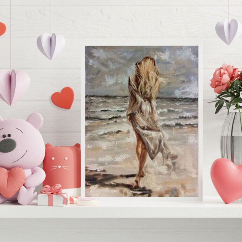DIY Paint By Number Kit Girl s Back No Frame for Home Art Hanging Decor