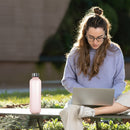 1L Large Capacity Water Bottle Copper Lid Plastic Water Cup with Time Marker