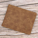 Men Thin Wallets Letters Mini Coin Purse Bifold Zipper Card Holder (Coffee)