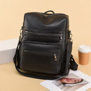 #A Unisex Backpack Waterproof Leather Large Capacity Travel Anti Theft Rucksac