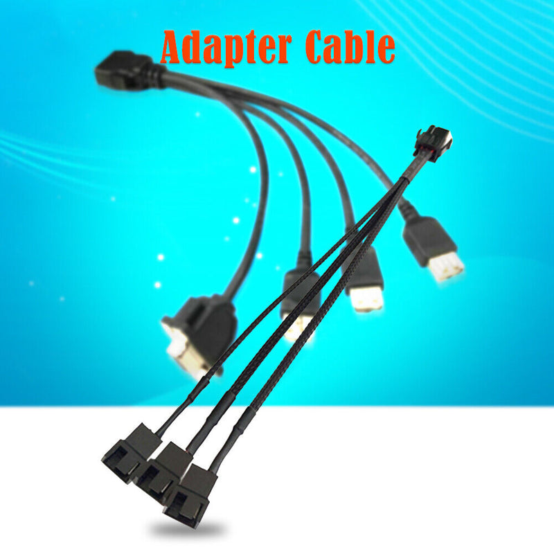 Computer Cooler Cooling Fan Splitter 6 PIN to 3x4PIN 12V Power Cable Wire
