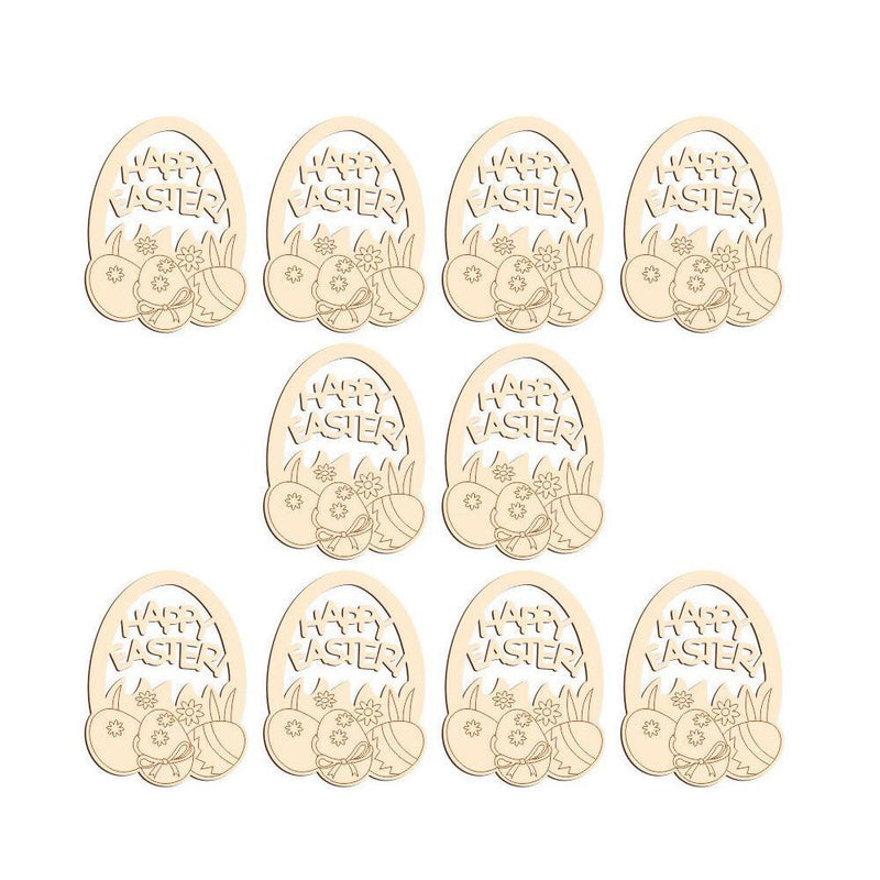 DIY Craft Easter Decorations Hanging Ornaments Drawing Wood Slice Easter Eggs