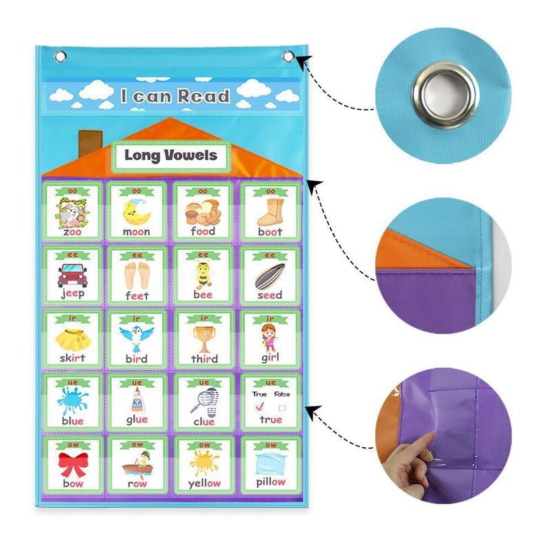 Education Readings Early Childhood Mixed Sound Insert Card Vowel Teaching Aids