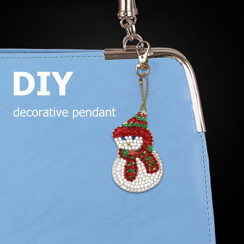??13pcs DIY Full Drill Diamond Painting Special Shaped Christmas Key Chain