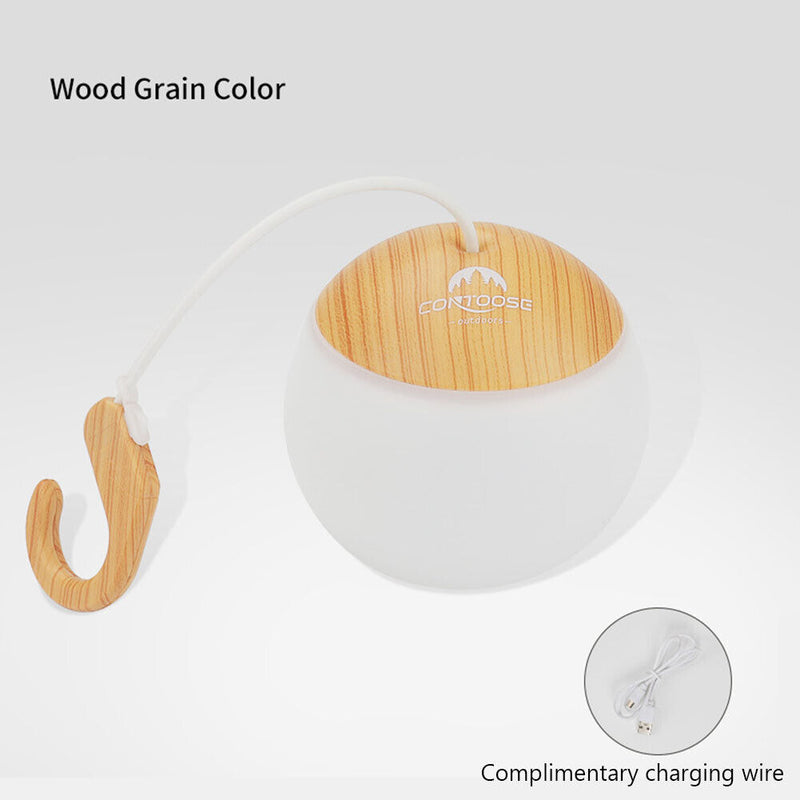 LED Lantern Lamp Hanging Outdoor Tent Emergency Camping Night Light (Wood) Newly