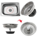 Steel Stuff Cover Colander Sink Strainer Food Hair Stopper Plug Filter Basket