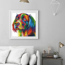 Partial Cross Stitch 14CT Rainbow Dog Counted Embroidery DIY Home Decorations