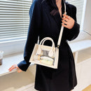 Fashion PVC Transparent Women Crossbody Bag Clear Totes Handbags (White)