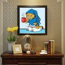 Cartoon Cat Full Round Drill Home Decoration Wallart Prints for Living Room