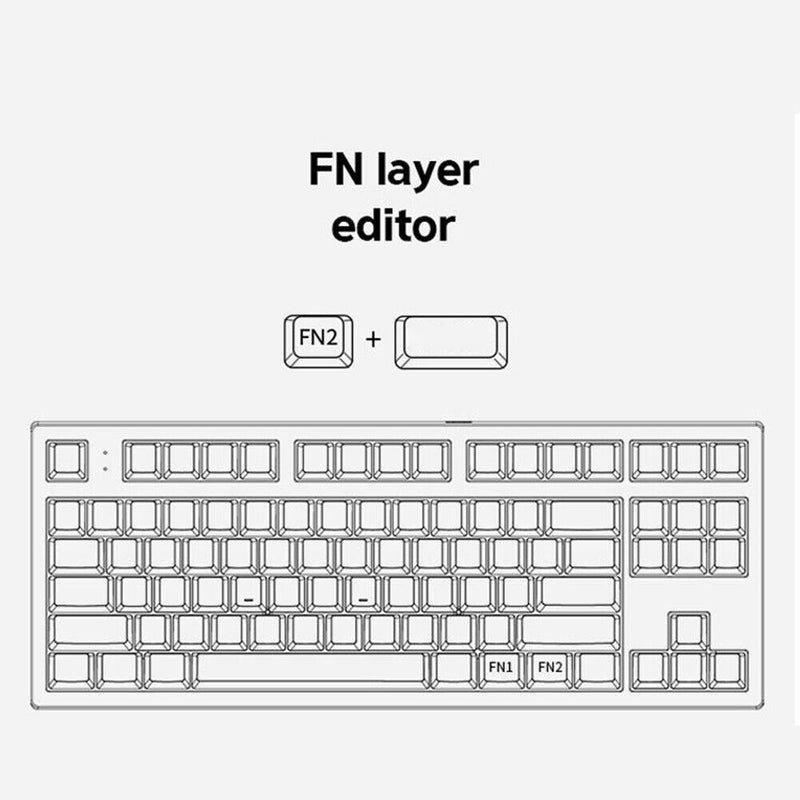 RGB Mechanical Keyboard for Flesports MK870 Programmable Keyboard (White)