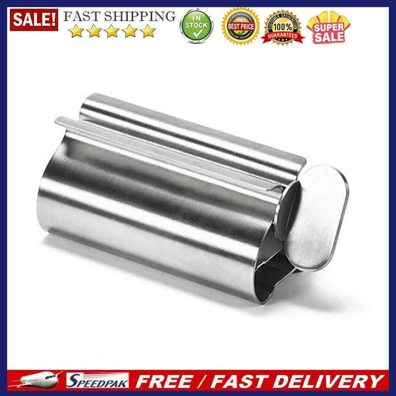 Toothpaste Squeezer Stainless Steel Dispenser Press Toothbrush Holder Racks