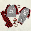 Parent-Child Pajamas Suit Christmas Letter Plaid Sleepwear Match Family Outfits