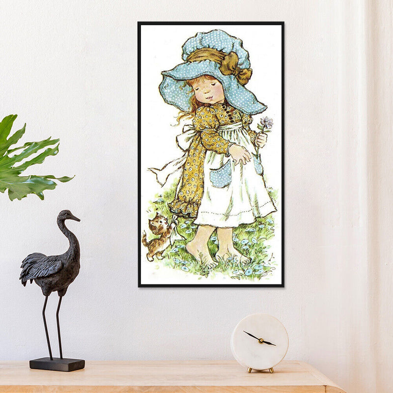 11CT Printed Partial Cross Stitch Craft Cute Girl Artwork Decor (VIP066)