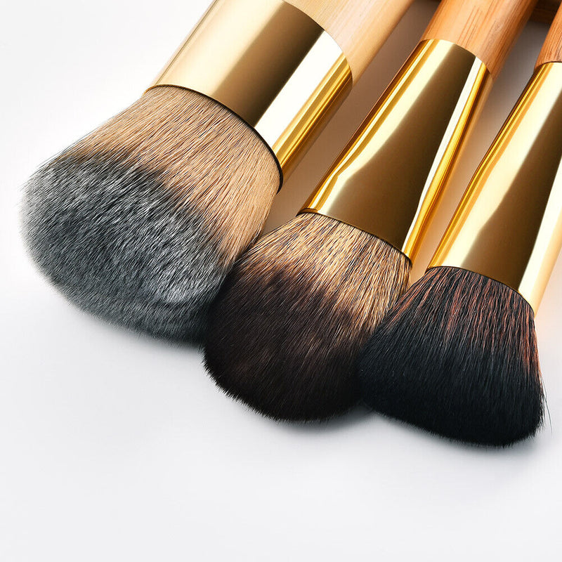 3pcs Bamboo Handle Soft Hair Foundation Loose Powder Blush Makeup Brushes-239058