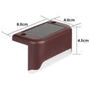 4x Solar Deck Step Wall Lights Stairs Fence Decor Lamps (Brown/Warm Light) Newly
