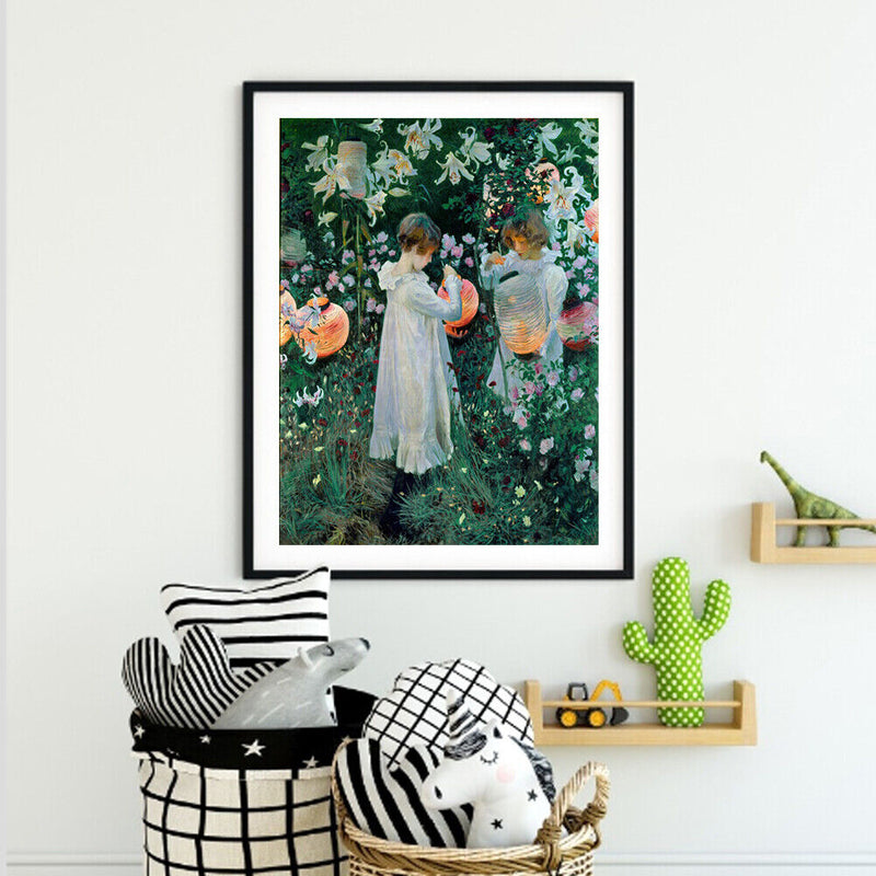 Oil Paint By Numbers Picture DIY Painting Woman Lantern Acrylic Paint Decor