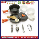 1-2 Person 12pcs Outdoor Camping Hiking Picnic Cookware Bowl Pot Fry Pan