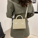 Straw Beach Tote Shoulder Bags Women Handmade Woven Leather Lady Crossbody Bag