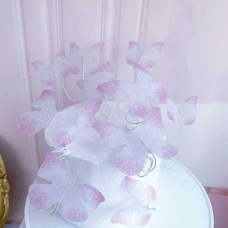 6PCS Butterflies Beautiful Elegant Insert Cards Birthday Cake Prop U A S5R8