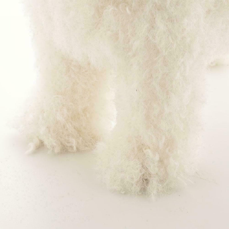 Realistic White Teddy Dog Simulation Dog Puppy Lifelike Handmade Stuffed H9V0