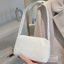 Fashion Women Small Shoulder Underarm Bag PU Leather Totes Handbag (White)