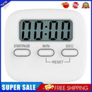 Magnetic Digital Timer Stopwatch Cooking Countdown Timer Clock (White)