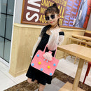 Casual Felt Tote Portable Bag Kids Cartoon Top-handle Bag Pocketbook Organizer