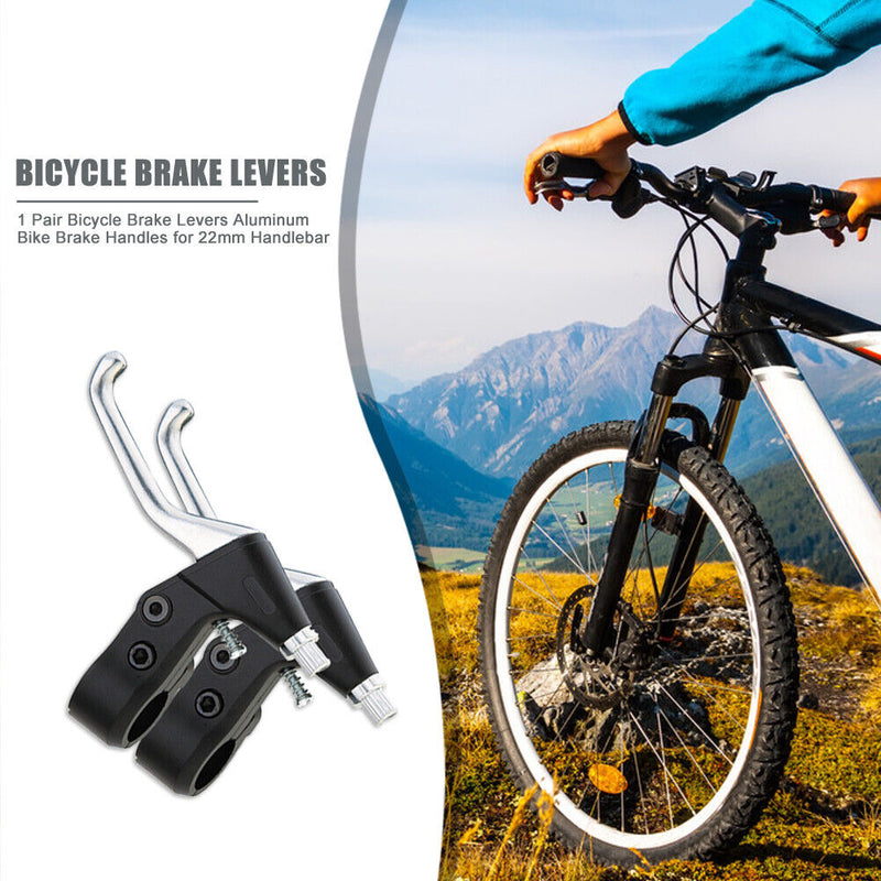 1 Pair Bicycle Brake Levers Aluminum Bike Cycling 22mm Handlebar Brake Handles